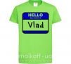 Детская футболка Hello my name is Vlad Лаймовый фото