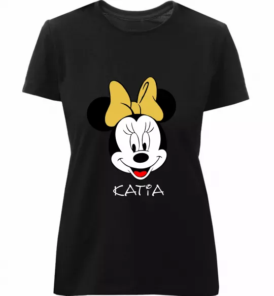Женская премиум футболка Katia minnie mouse Черный фото