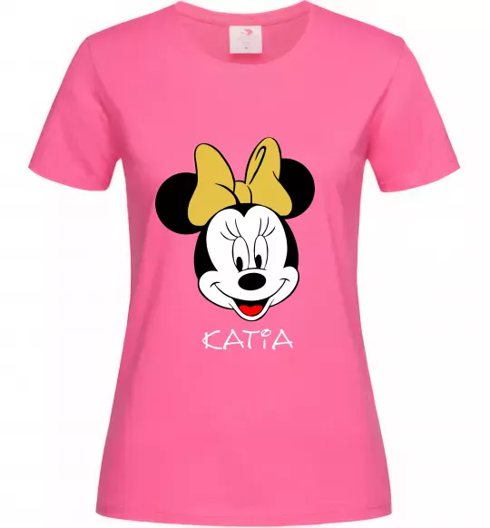 Жіноча футболка Katia minnie mouse Яскраво-рожевий фото