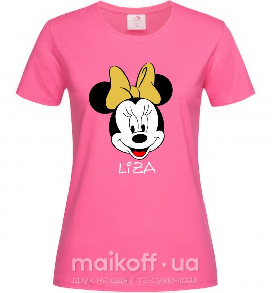 Жіноча футболка Liza minnie mouse Яскраво-рожевий фото