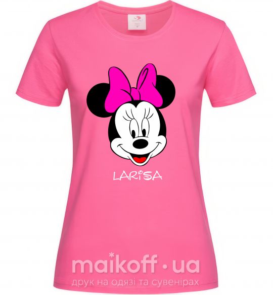 Жіноча футболка Larisa minnie mouse Яскраво-рожевий фото