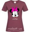 Жіноча футболка Larisa minnie mouse Бордовий фото