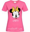 Жіноча футболка Lesia minnie mouse Яскраво-рожевий фото