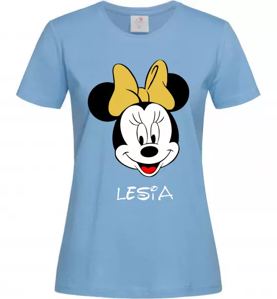 Жіноча футболка Lesia minnie mouse Блакитний фото