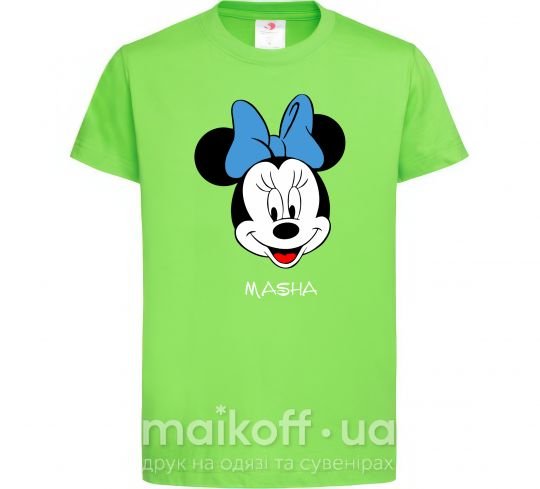 Детская футболка Masha minnie mouse Лаймовый фото