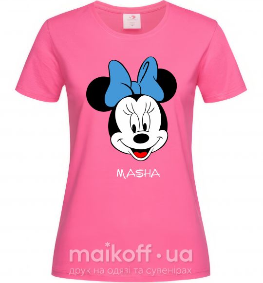 Жіноча футболка Masha minnie mouse Яскраво-рожевий фото