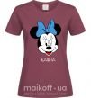 Жіноча футболка Masha minnie mouse Бордовий фото