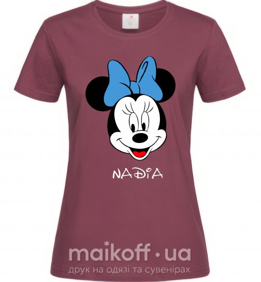 Жіноча футболка Nadia minnie mouse Бордовий фото