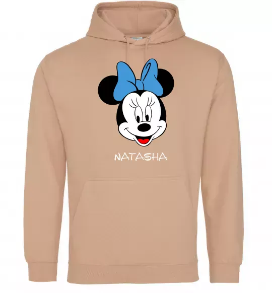 Женская толстовка (худи) Natasha minnie mouse Песочный фото