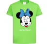 Дитяча футболка Natasha minnie mouse Лаймовий фото