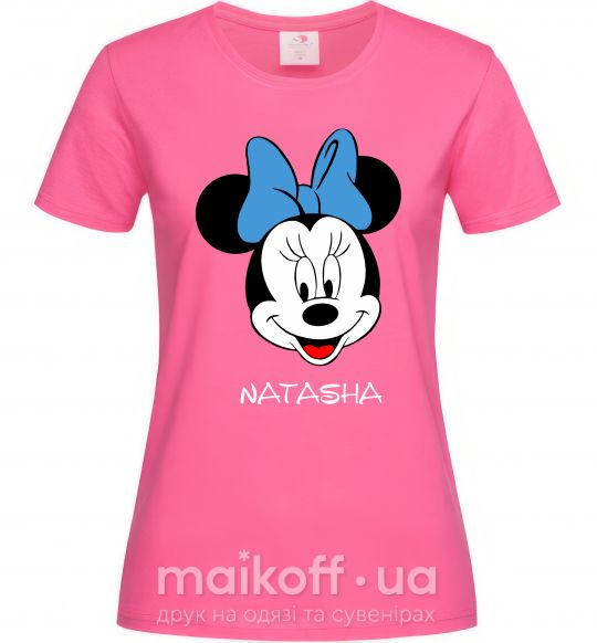 Женская футболка Natasha minnie mouse Ярко-розовый фото