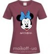 Жіноча футболка Natasha minnie mouse Бордовий фото