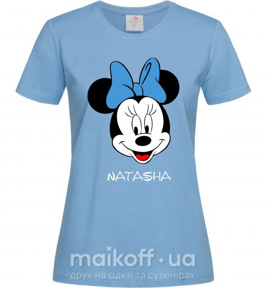 Жіноча футболка Natasha minnie mouse Блакитний фото