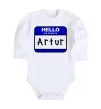 Дитячий бодік Hello my name is Artur Білий фото