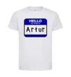 Детская футболка Hello my name is Artur Белый фото
