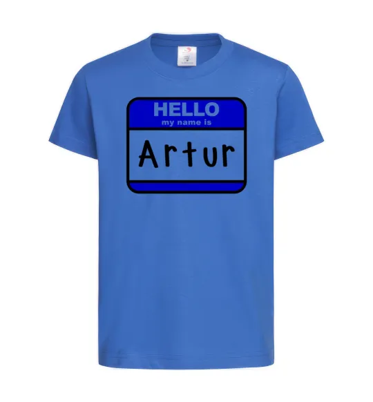 Детская футболка Hello my name is Artur Ярко-синий фото