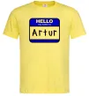 Мужская футболка Hello my name is Artur Лимонный фото