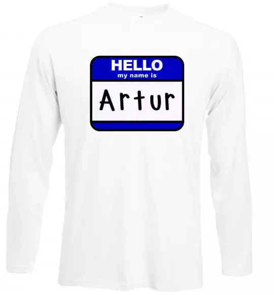 Лонгслив Hello my name is Artur Белый фото