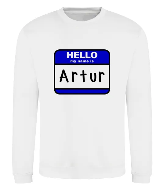 Свитшот Hello my name is Artur Белый фото