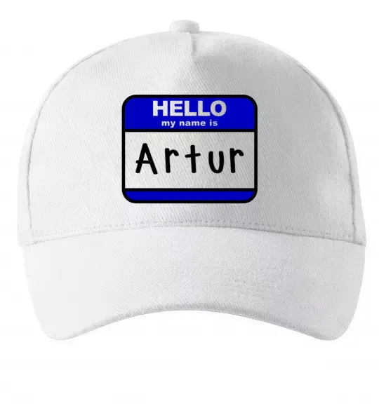 Кепка Hello my name is Artur Белый фото
