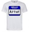 Чоловіча футболка Hello my name is Artur Білий фото