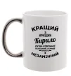 Чашка з кольоровою ручкою Кращий із кращих Кирило Срібло фото