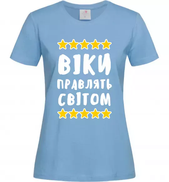 Женская футболка Віки правлять світом Голубой фото