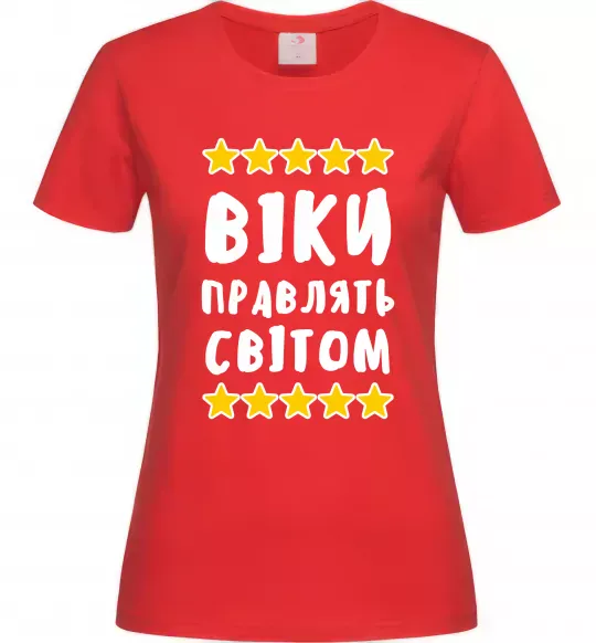 Женская футболка Віки правлять світом Красный фото