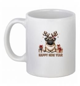 Чашка керамическая Новорічний мопс