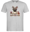 Мужская футболка Новорічний мопс Серый Мужская футболка Новорічний мопс Серый фото