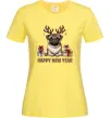 Жіноча футболка Новорічний мопс Лимонний фото