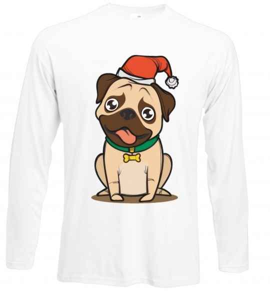 Реглан Xmas pug happy Белый фото