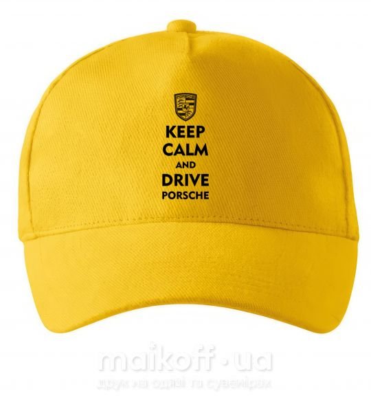 Кепка Keep calm and drive Porsche Сонячно жовтий фото