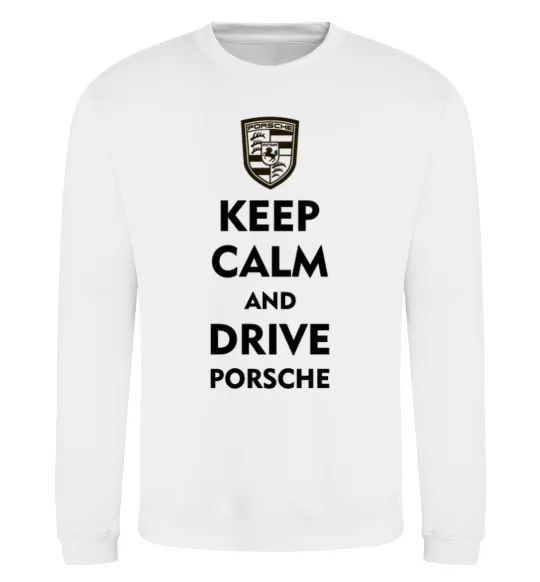 Свитшот Keep calm and drive Porsche Белый фото