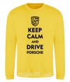 Світшот Keep calm and drive Porsche Сонячно жовтий фото