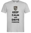 Чоловіча футболка Keep calm and drive Porsche Сірий Чоловіча футболка Keep calm and drive Porsche Сірий фото