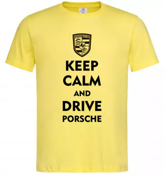 Чоловіча футболка Keep calm and drive Porsche Лимонний фото