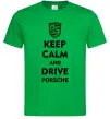 Чоловіча футболка Keep calm and drive Porsche Зелений Чоловіча футболка Keep calm and drive Porsche Зелений фото
