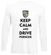 Лонгслів Keep calm and drive Porsche Білий фото