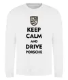 Світшот Keep calm and drive Porsche Білий фото