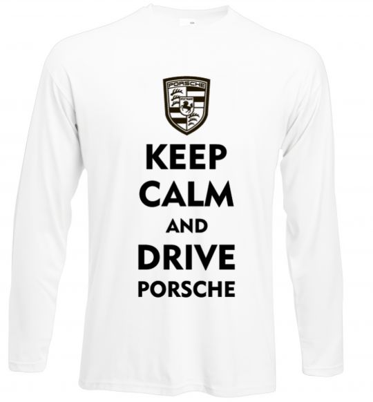 Лонгслів Keep calm and drive Porsche Білий фото