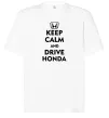Футболка Оверсайз Keep calm and drive Honda Білий фото