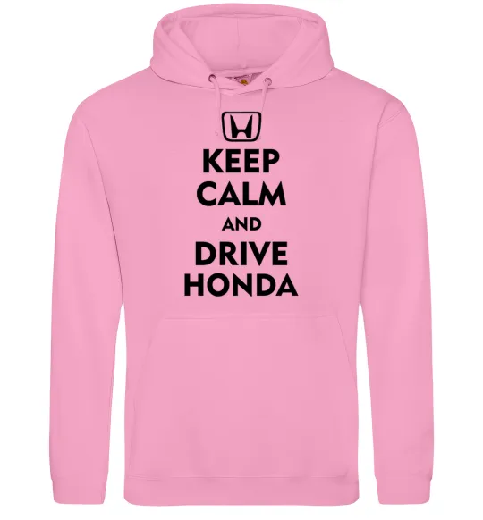 Мужская толстовка (худи) Keep calm and drive Honda Розовый фото