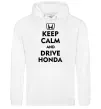 Мужская толстовка (худи) Keep calm and drive Honda Белый фото