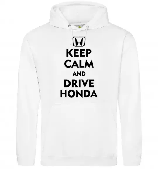 Жіноча толстовка (худі) Keep calm and drive Honda Білий фото