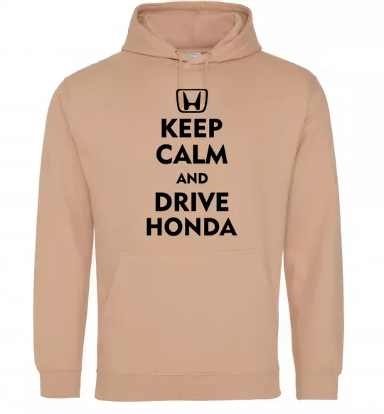 Жіноча толстовка (худі) Keep calm and drive Honda Пісочний фото