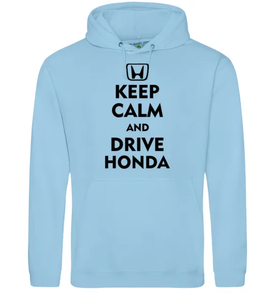 Женская толстовка (худи) Keep calm and drive Honda Голубой фото