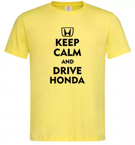 Мужская футболка Keep calm and drive Honda Лимонный фото