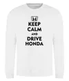 Свитшот Keep calm and drive Honda Белый фото