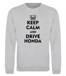 Свитшот Keep calm and drive Honda Серый меланж фото